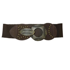 Women's Chunky Buckle Belt Brown statement piece